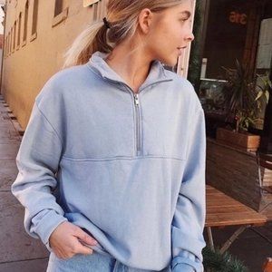 Missy Sweatshirt, light blue, 1/4 front zip